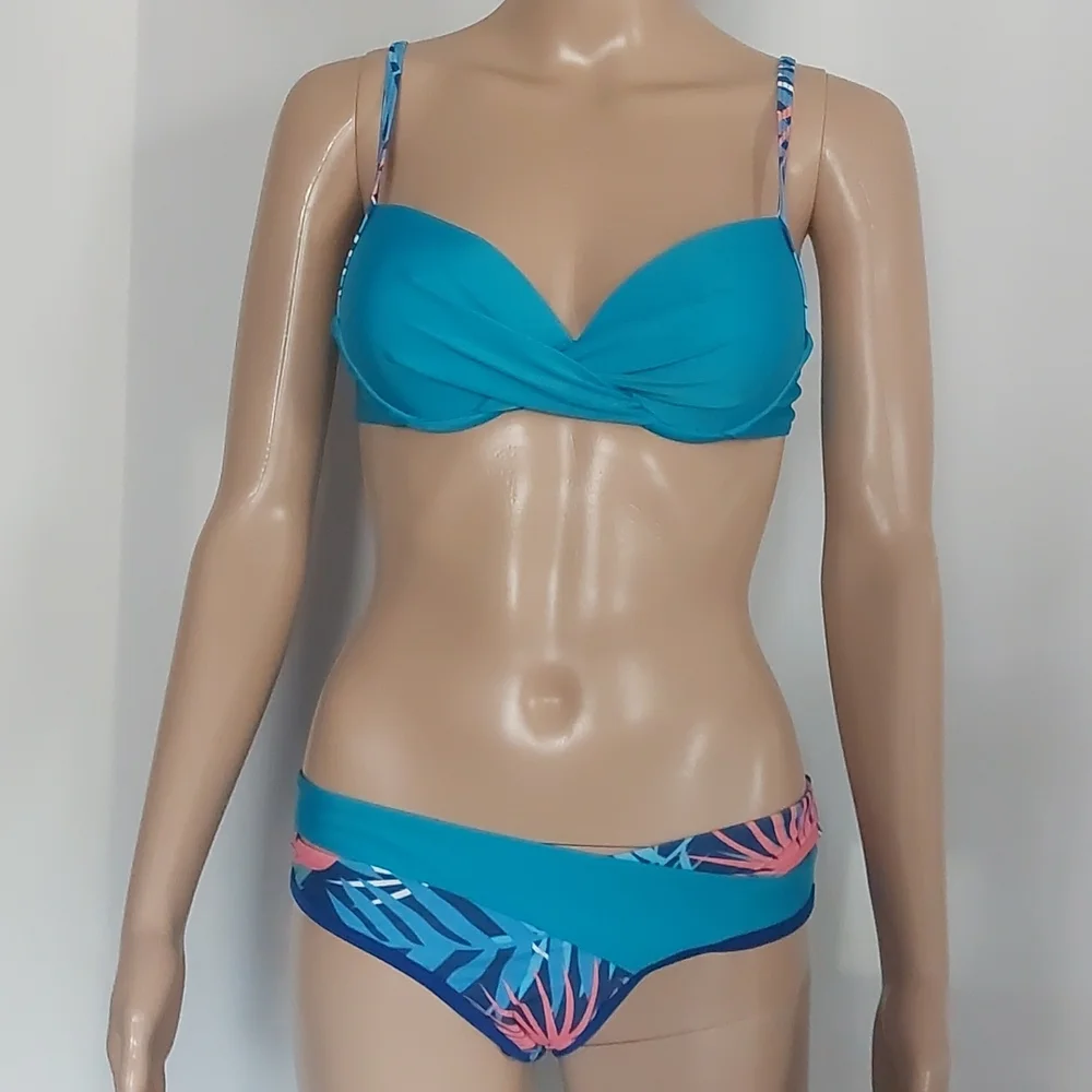 JFAN Women's Plus bikini set two piece  blue size‎ XXL